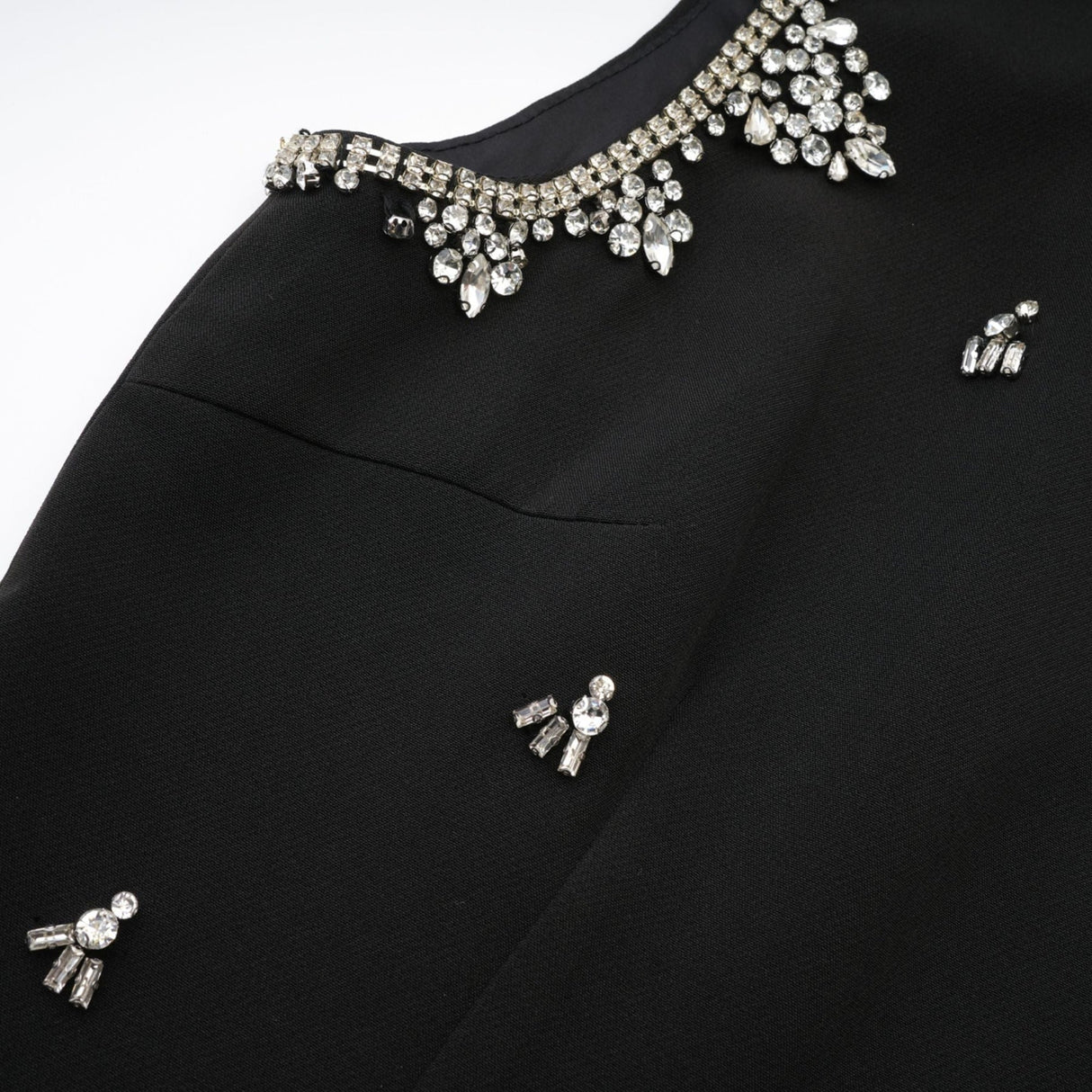 Angelina Dress - Sleeveless - Round Neck - Cut - Out Crystal Embellished Zip Thigh - Length