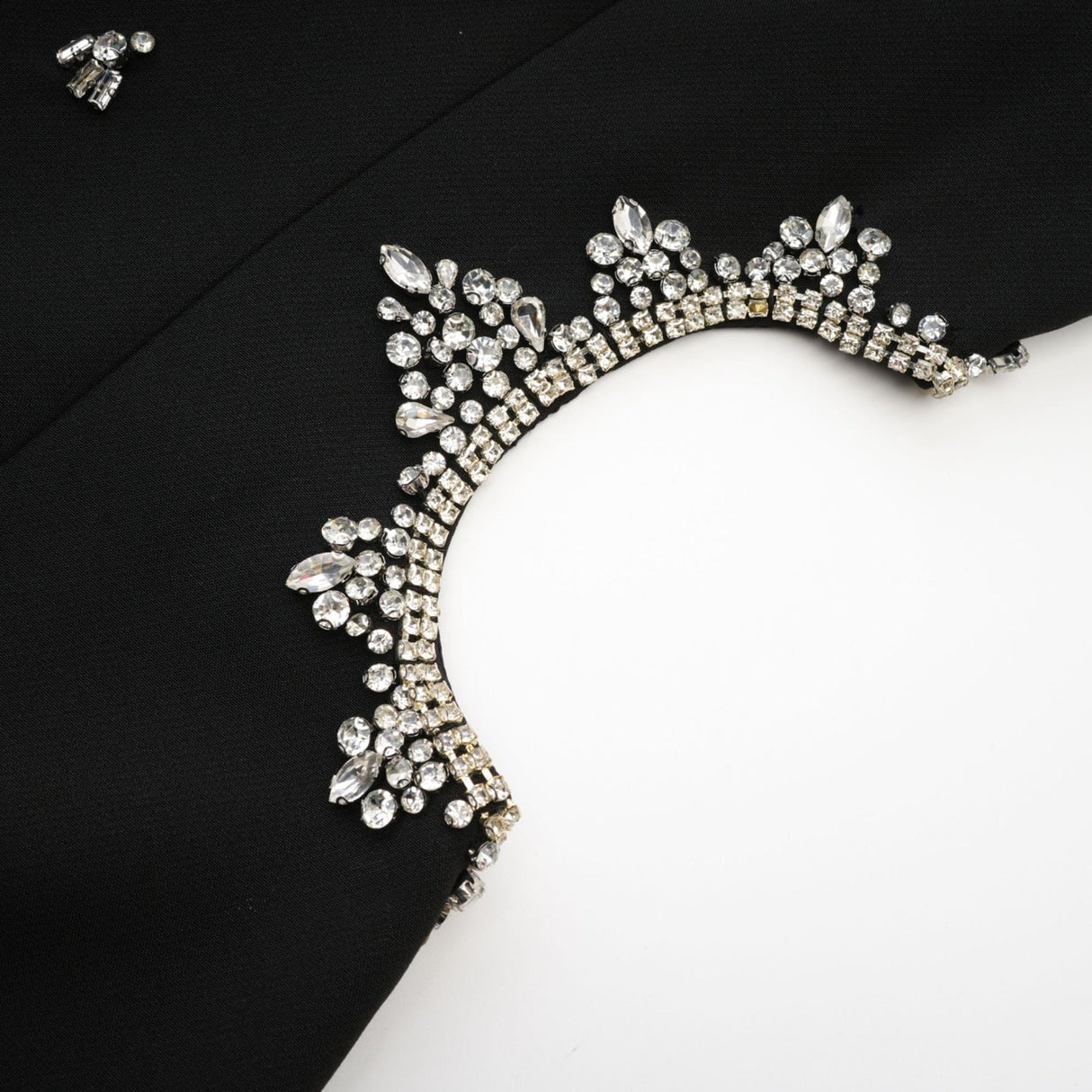 Angelina Dress - Sleeveless - Round Neck - Cut - Out Crystal Embellished Zip Thigh - Length