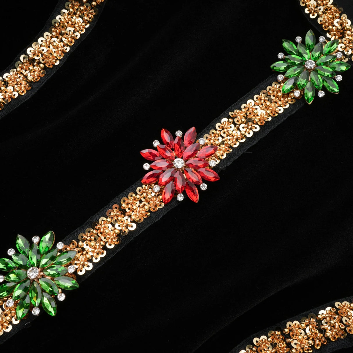 Anna Black Crystal Embellished Front Slit Maxi Dress
