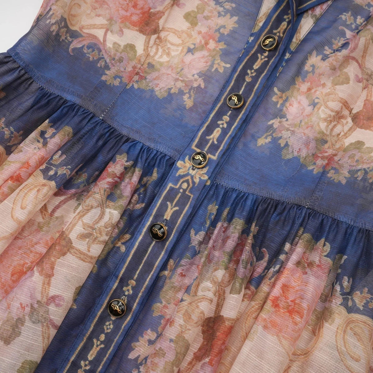 Anna Midi Dress – Long Sleeves – Lapels – Pattern Printed