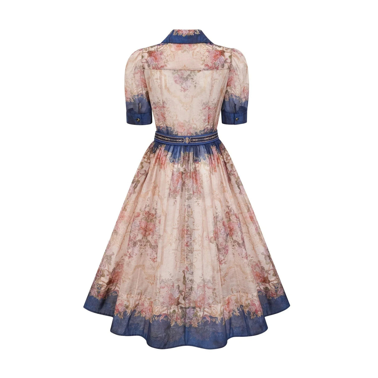 Anna Midi Dress – Long Sleeves – Lapels – Pattern Printed