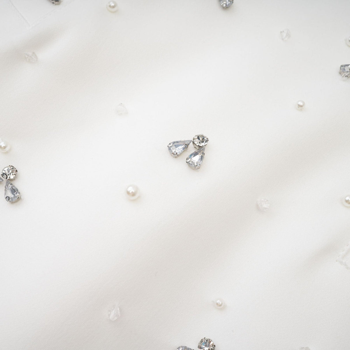 Anna Mini Dress - Sleeveless Off - Shoulder Design - Fully Embellished - Mini Length with Back Zipper