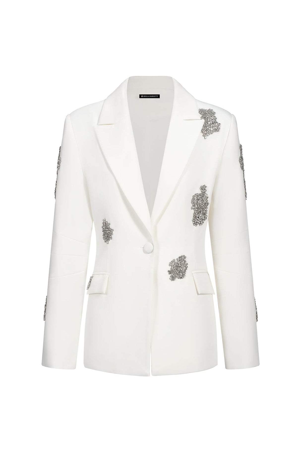 Annabelle White Blazer Set with Wide-Leg Trousers