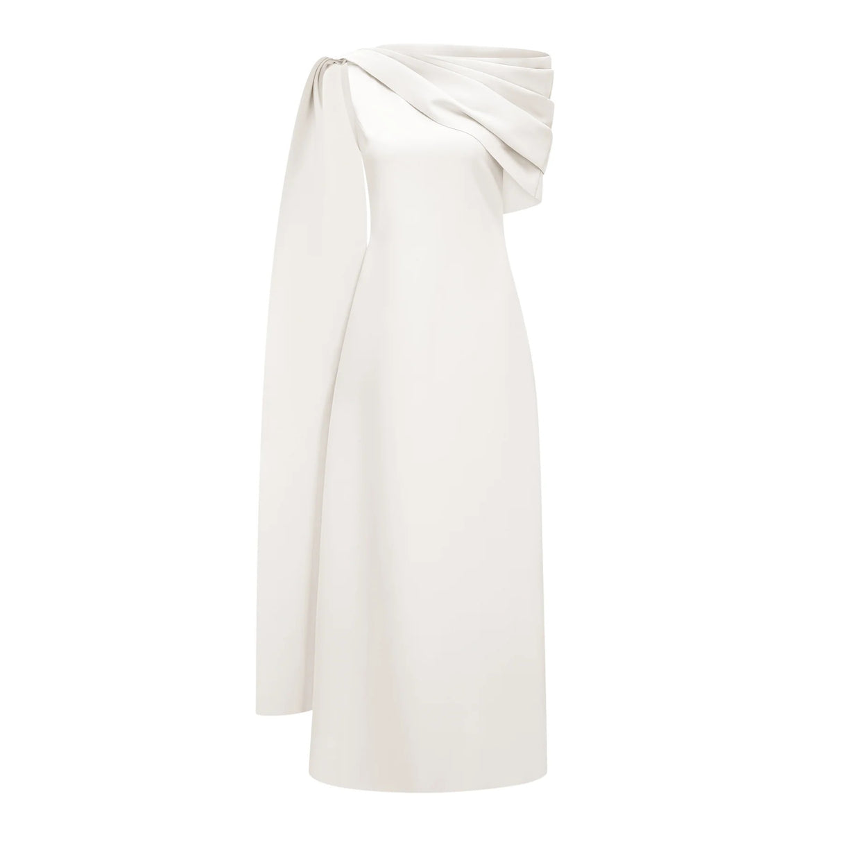 Annabelle White CapeDesign Ribbon Maxi Dress Without Gloves
