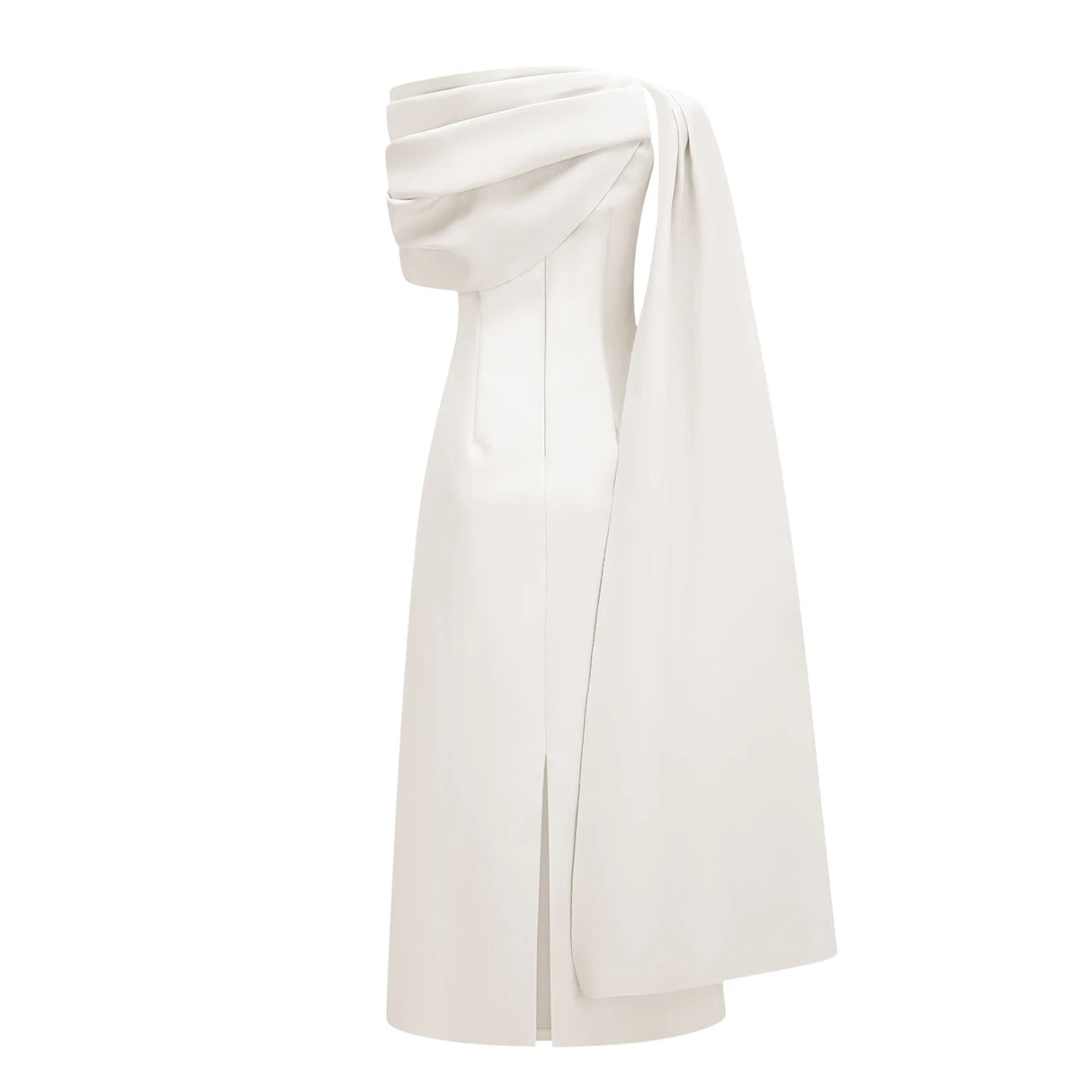 Annabelle White CapeDesign Ribbon Maxi Dress Without Gloves