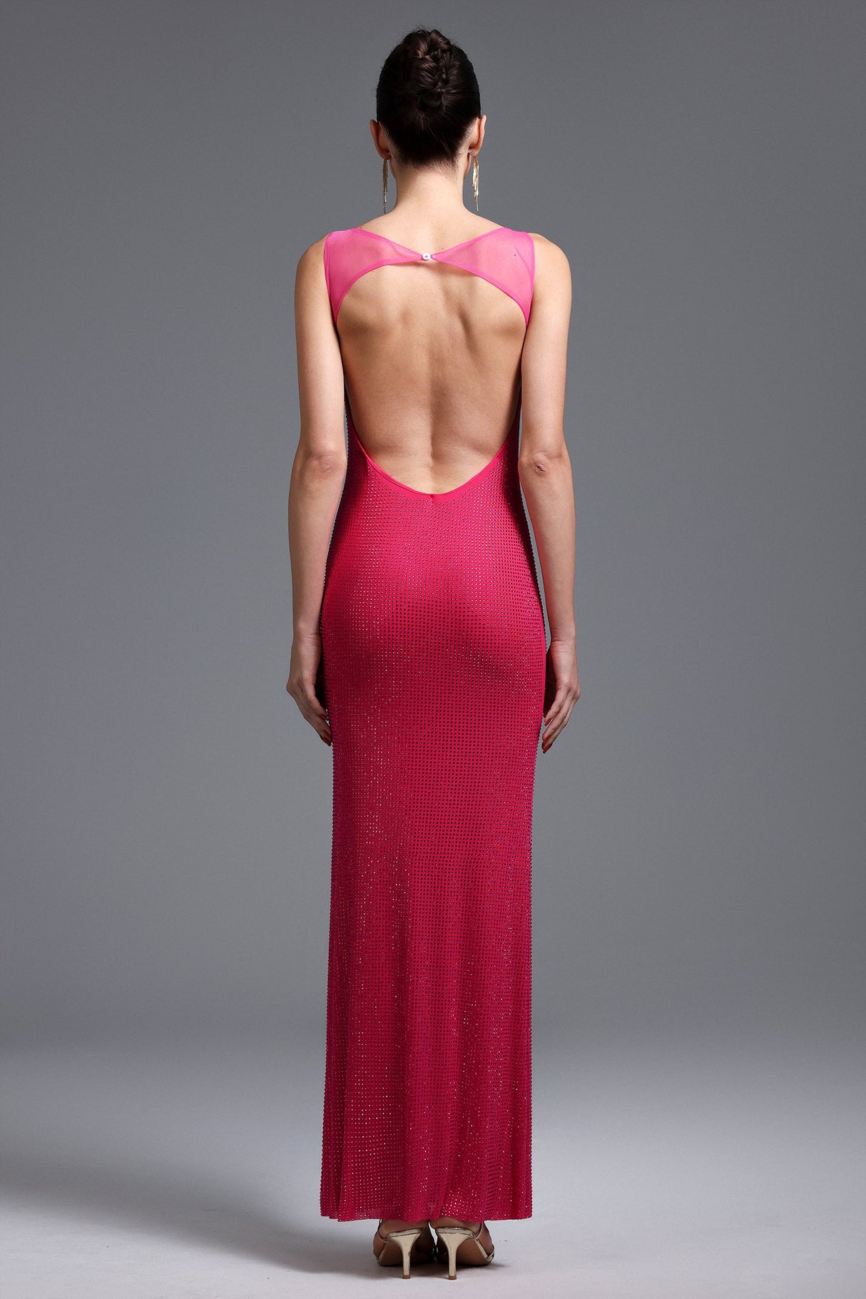 Annalee Pink Backless Maxi Dress