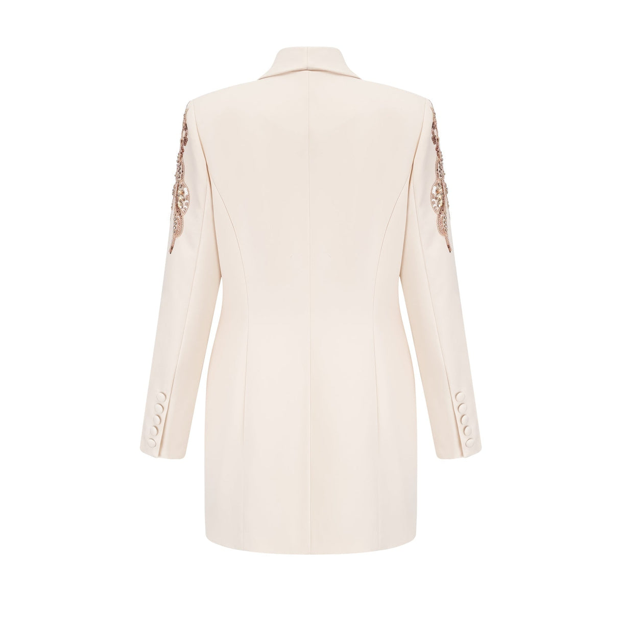 Annalisa Blazer - Plunging V - neck - Crystal Embellishment - Sequined Detailing