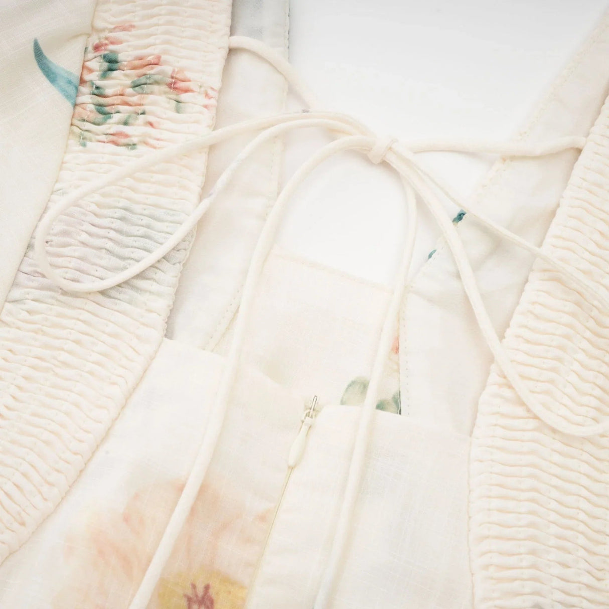 Annalisa Floral Midi Dress - V - Neck - Short Puff Sleeves - Flounce Hem - A - line Skirt Cut