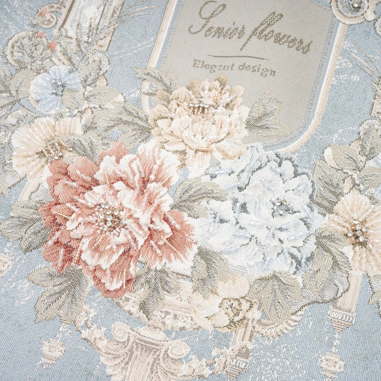 Annetta Embroidered Skirt - Crystal Embellishment - Straight Hem - Rear Zip Fastening - Thigh Length