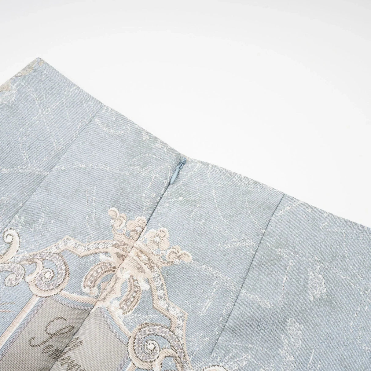 Annetta Embroidered Skirt - Crystal Embellishment - Straight Hem - Rear Zip Fastening - Thigh Length