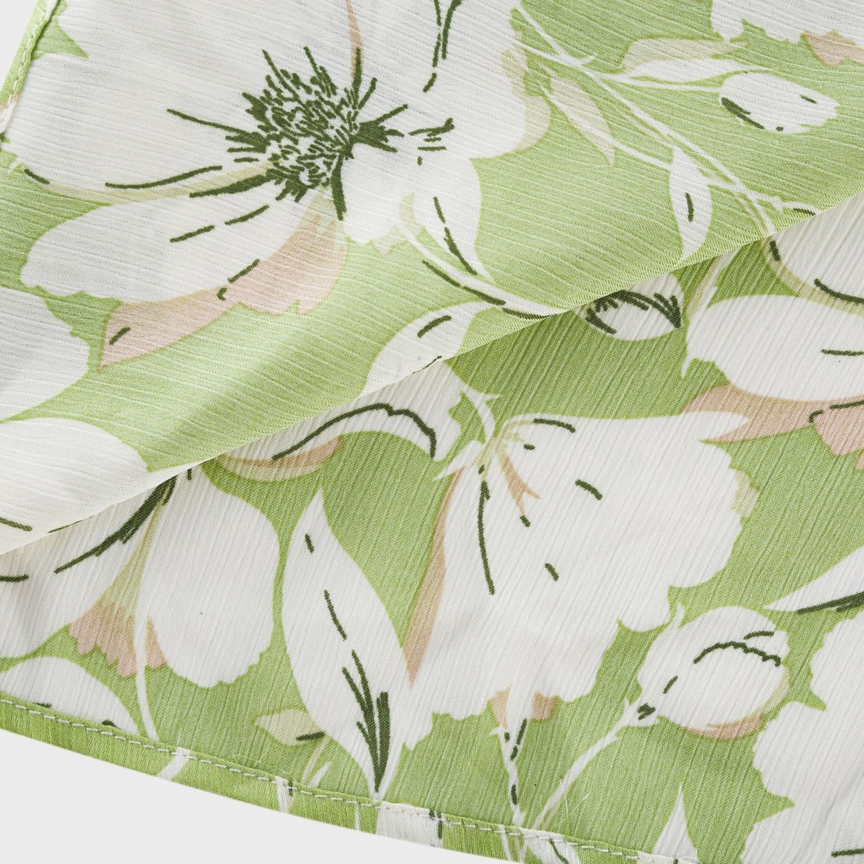 Annetta Floral Midi Dress - Long Sleeves - V - Neckline - Crystal Embellishments - Front Slit