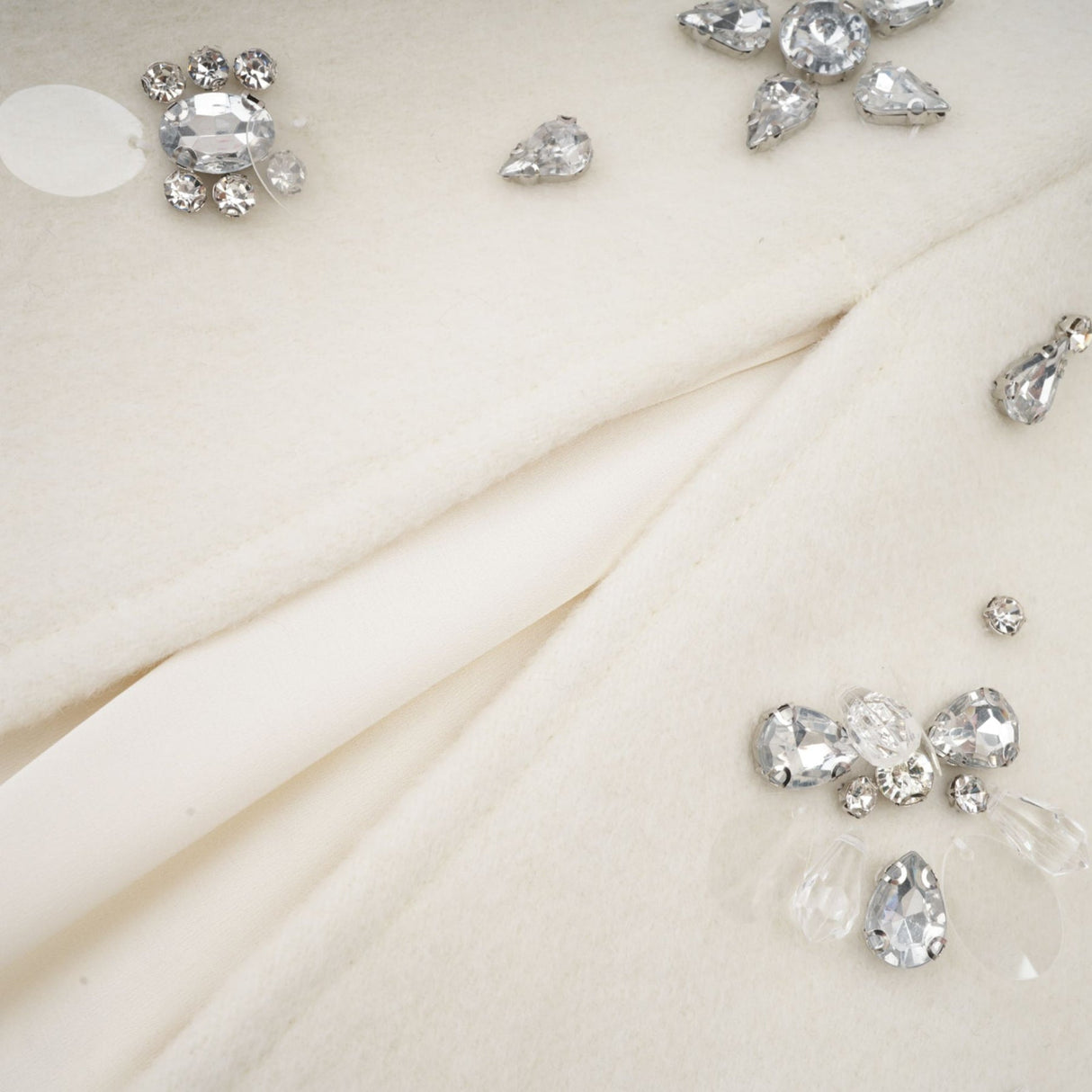 Annie Jacket - Cape Design - Crystal Embellishment - Button Fastening - Straight Hem