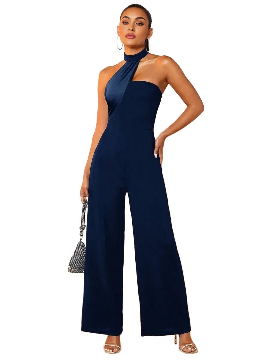 Annie Jumpsuit - Refined Style - Regular Fit Type - Neckline Halter - High Waist Line - Sleeveless - Extra Long Length - Premium Quality