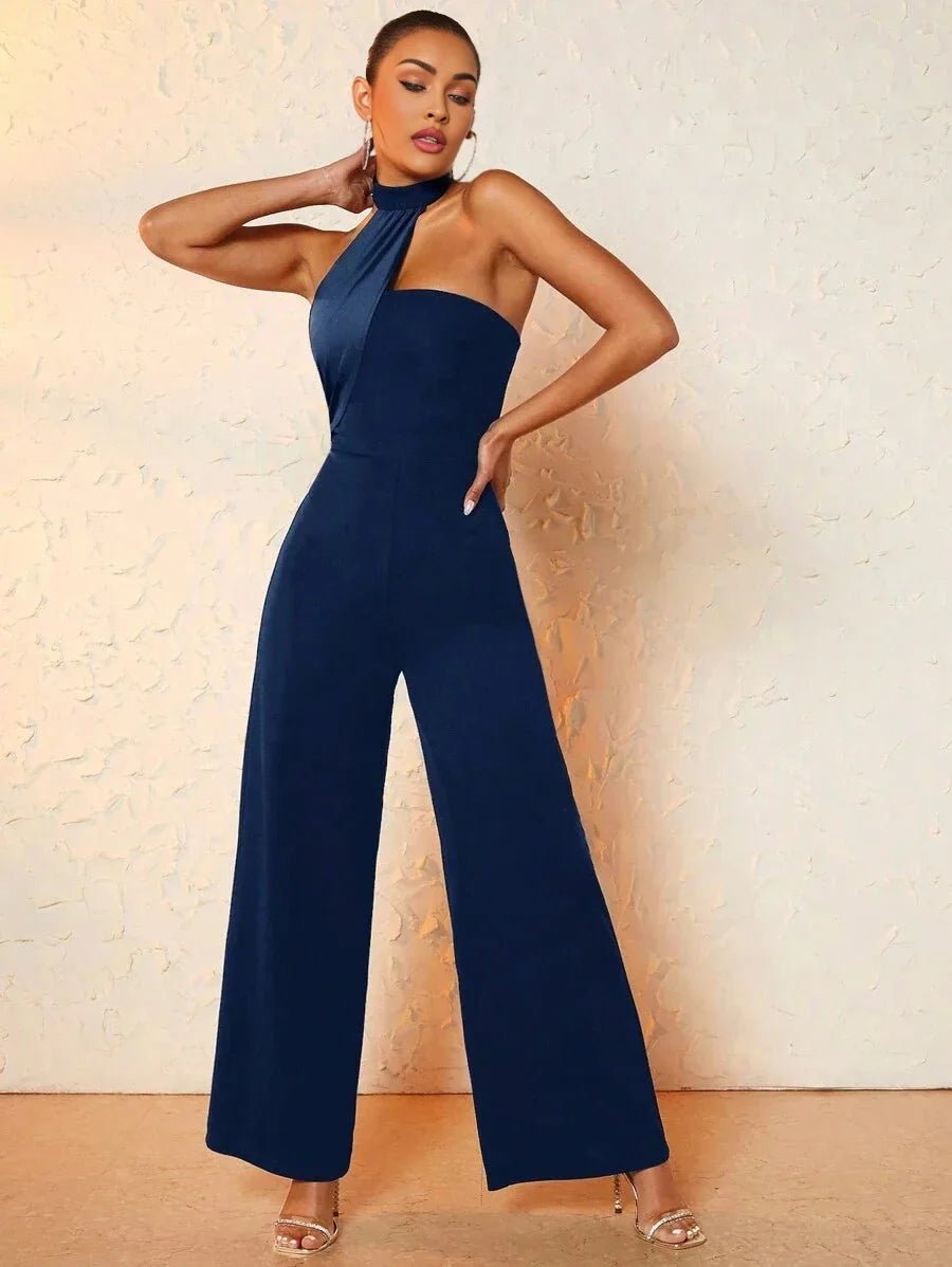 Annie Jumpsuit - Refined Style - Regular Fit Type - Neckline Halter - High Waist Line - Sleeveless - Extra Long Length - Premium Quality