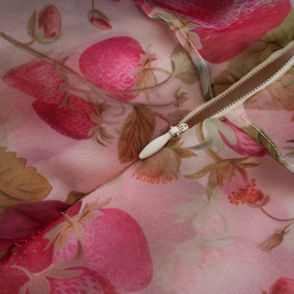 Antonella Mini Dress Strawberry - Print Tiered Flounce & Lace - Up