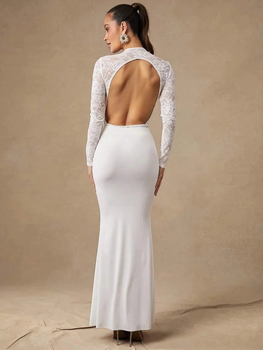 Antonietta Bodysuit - Slim Fit - Knitted Fabric - Long Sleeve Length - Medium Stretch Elasticity - Stand Collar Neckline - Natural Mid Waist Line