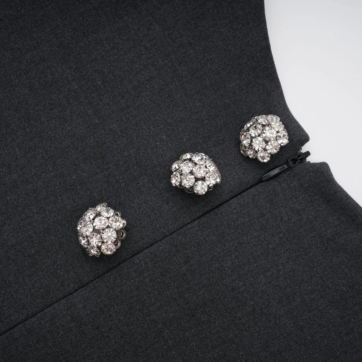 Antonietta Mini Dress - Sleeveless Crew Neck with Feather and Crystal Embellishments