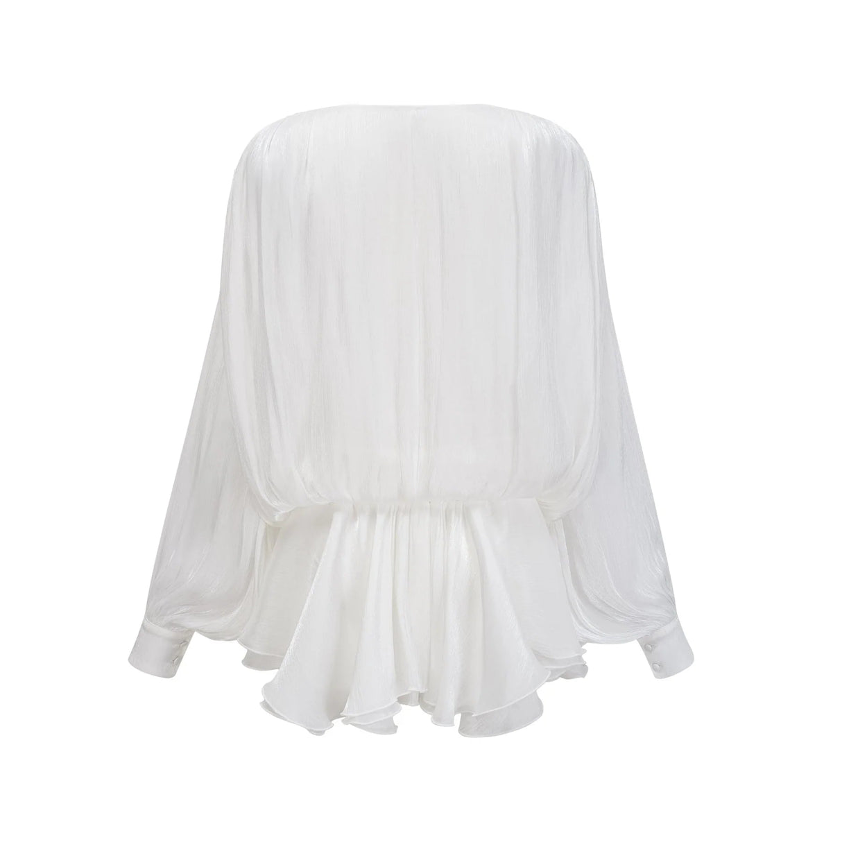 Antonina Mini Dress White Glitter Pleated Layered