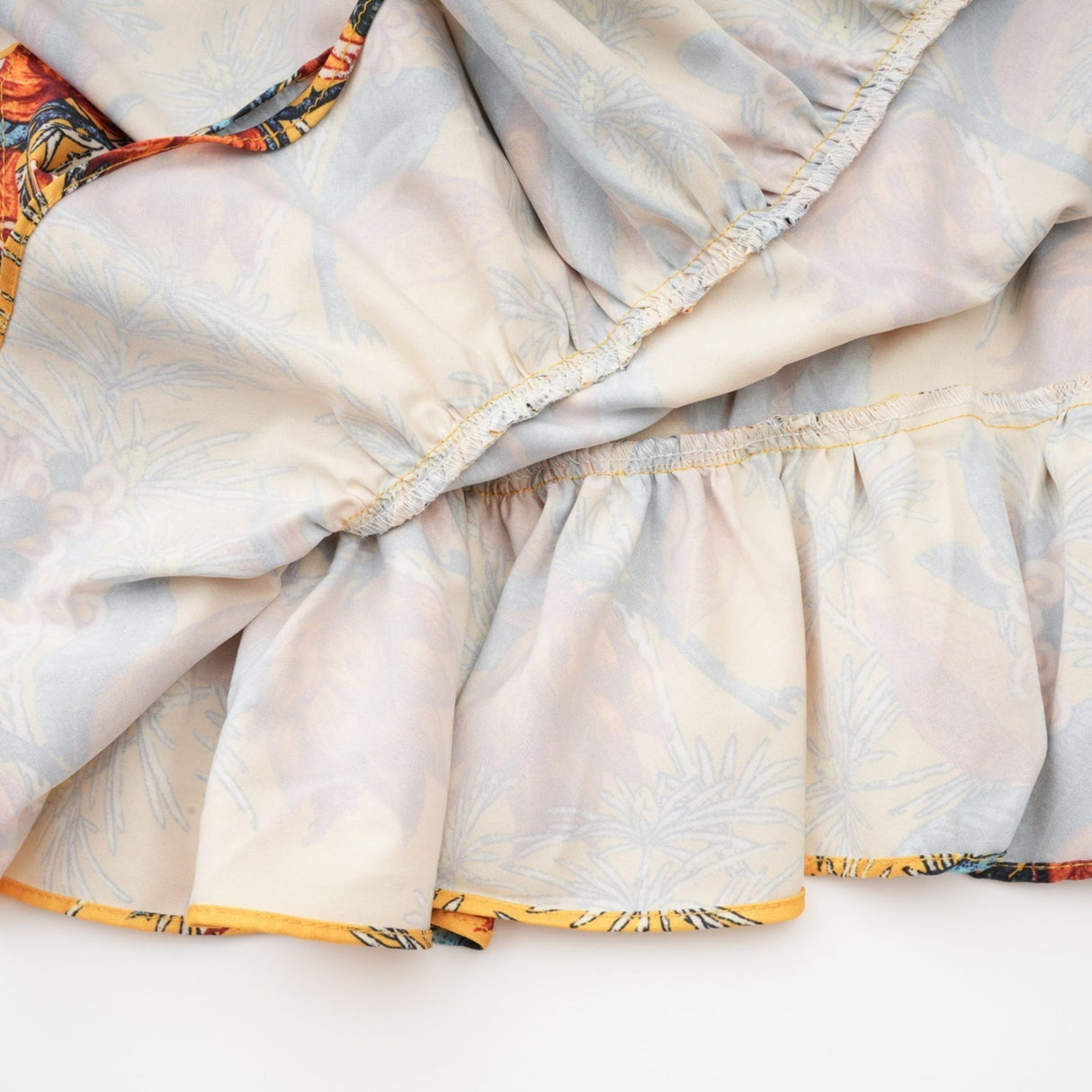 Apolline Midi Dress - Vibrant Floral Print - Ruffle Construction - Crisscross Back - Fitted Bodice - Effortless Elegance