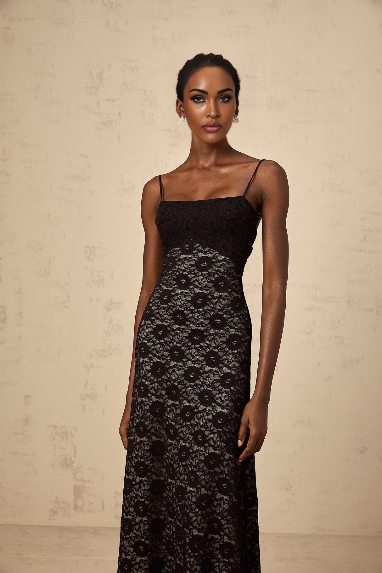 April Floral Maxi Dress - Sleeveless Square - Neck - Open - Back with Rear Tie - Cinched Waist Details