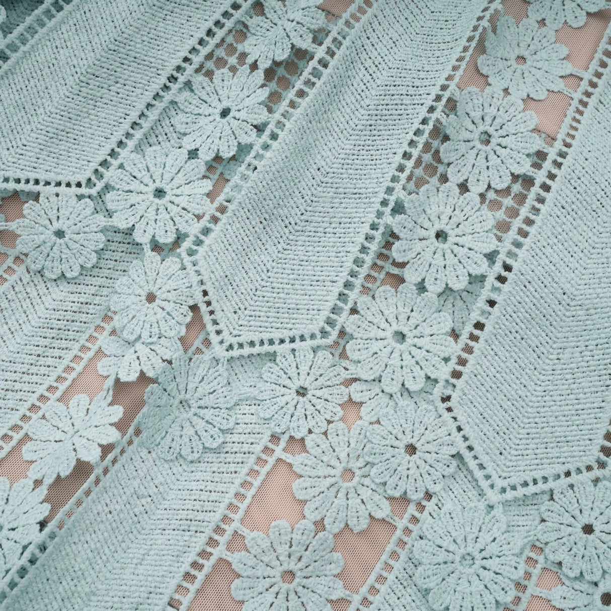 April Midi Dress Green Floral Embroidered Tiered Design & Cut - Out