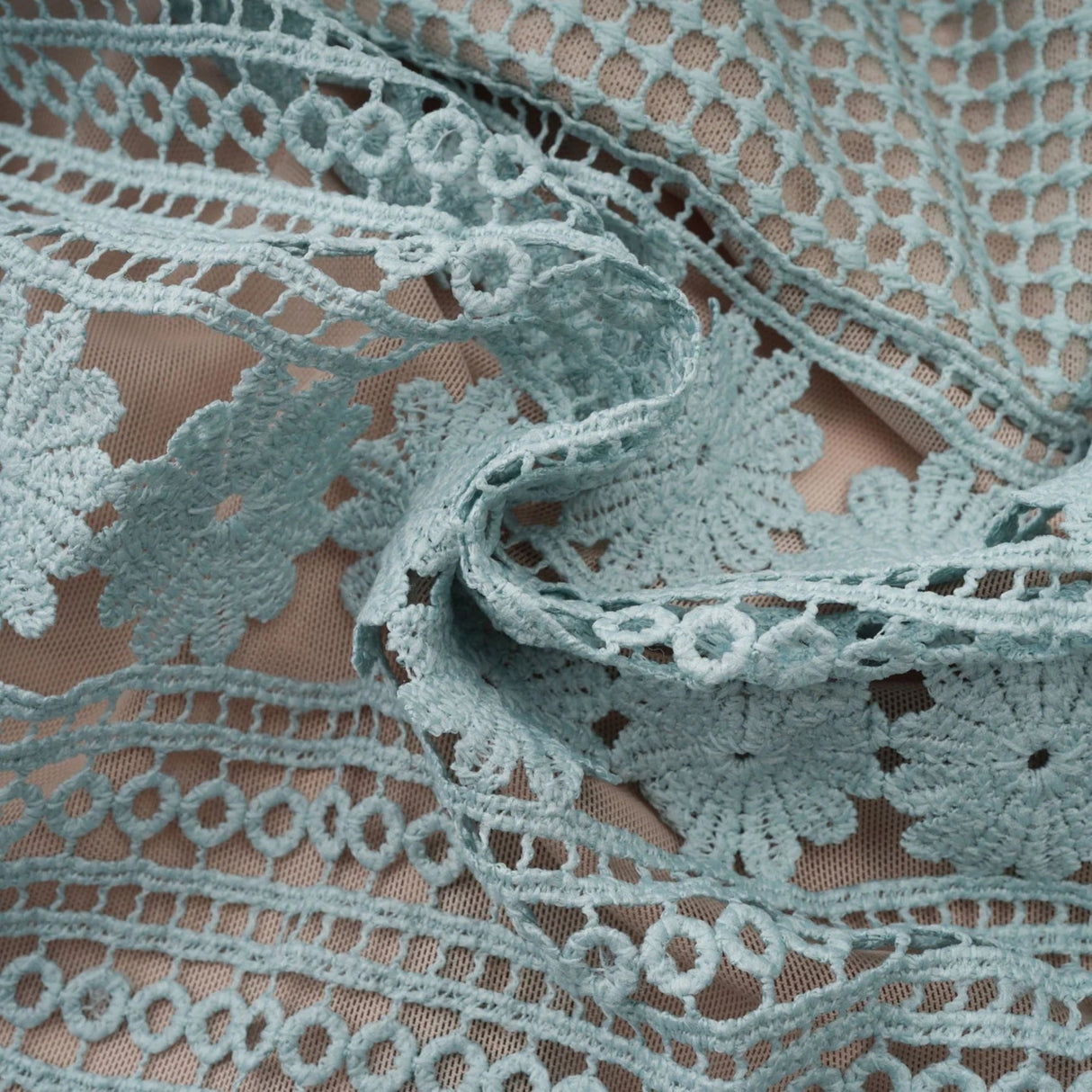 April Midi Dress Green Floral Embroidered Tiered Design & Cut - Out