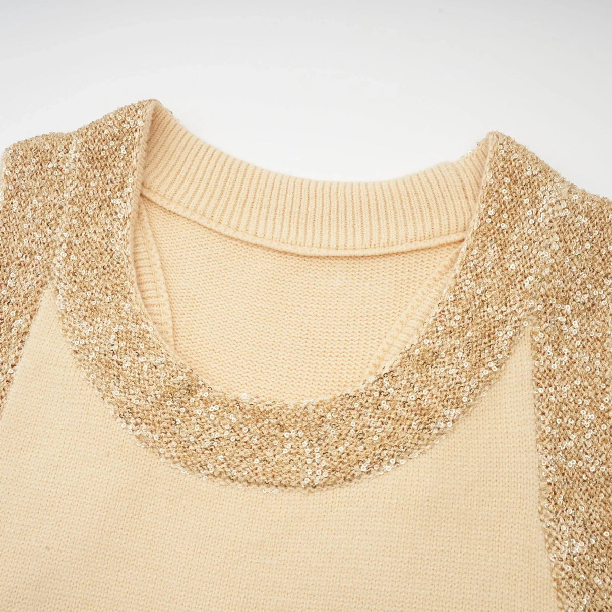 April Vest Top - U - neckline - Sleeveless - Sequined Embellishment