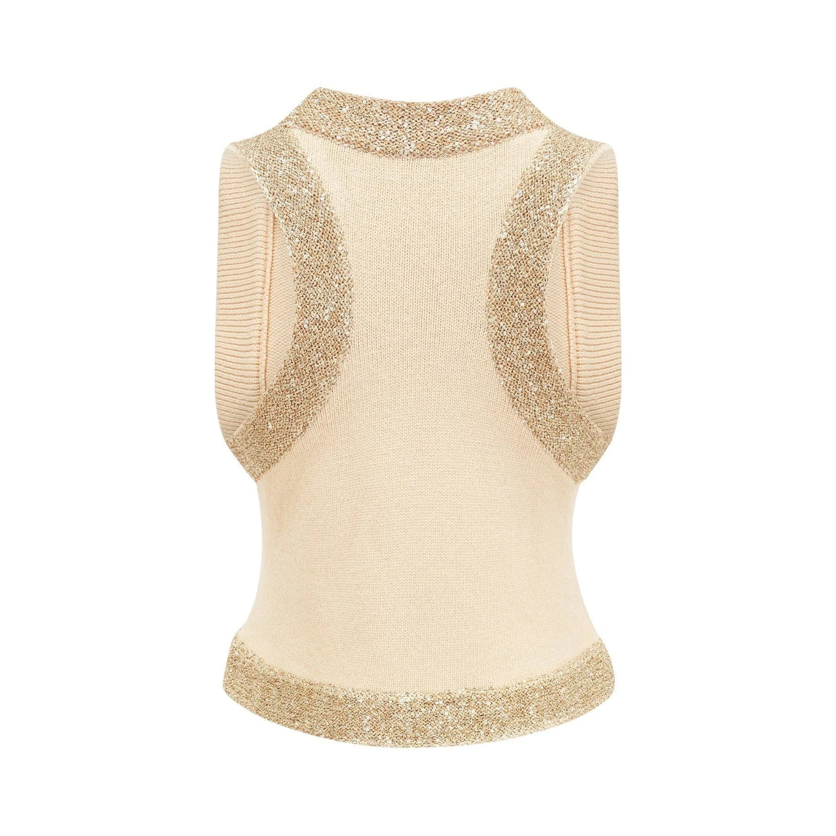 April Vest Top - U - neckline - Sleeveless - Sequined Embellishment