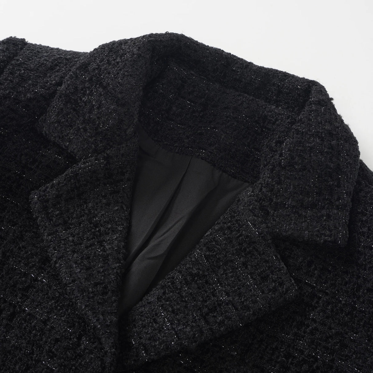 Ariadna Black Tweed Jacket Satin Skirt Set