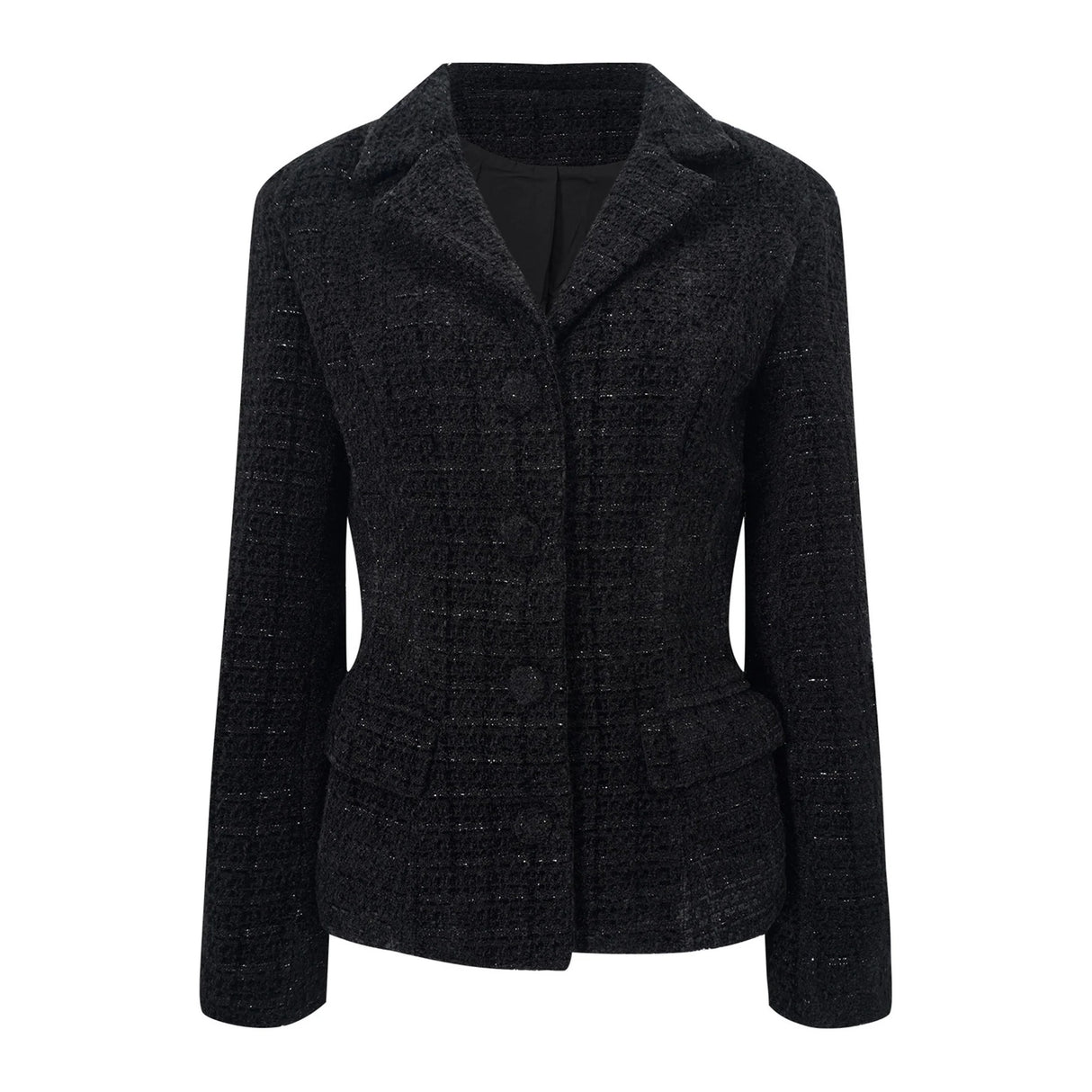 Ariadna Black Tweed Jacket Satin Skirt Set