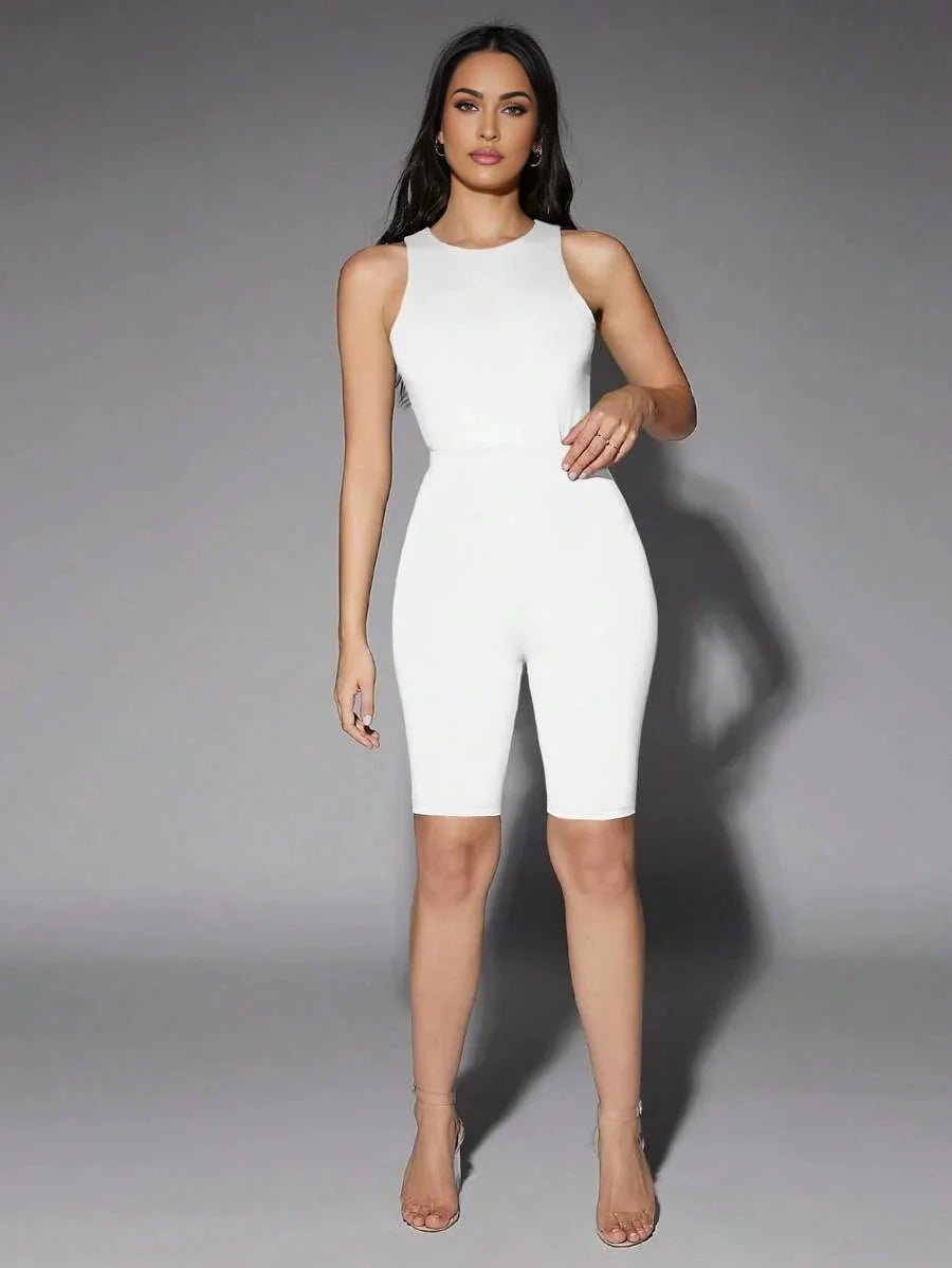 Armanda Bodysuit - Slim Fit - High Stretch Fabric Elasticity - Sleeveless Length - Casual Style - Backless - Round Neckline - Premium Quality
