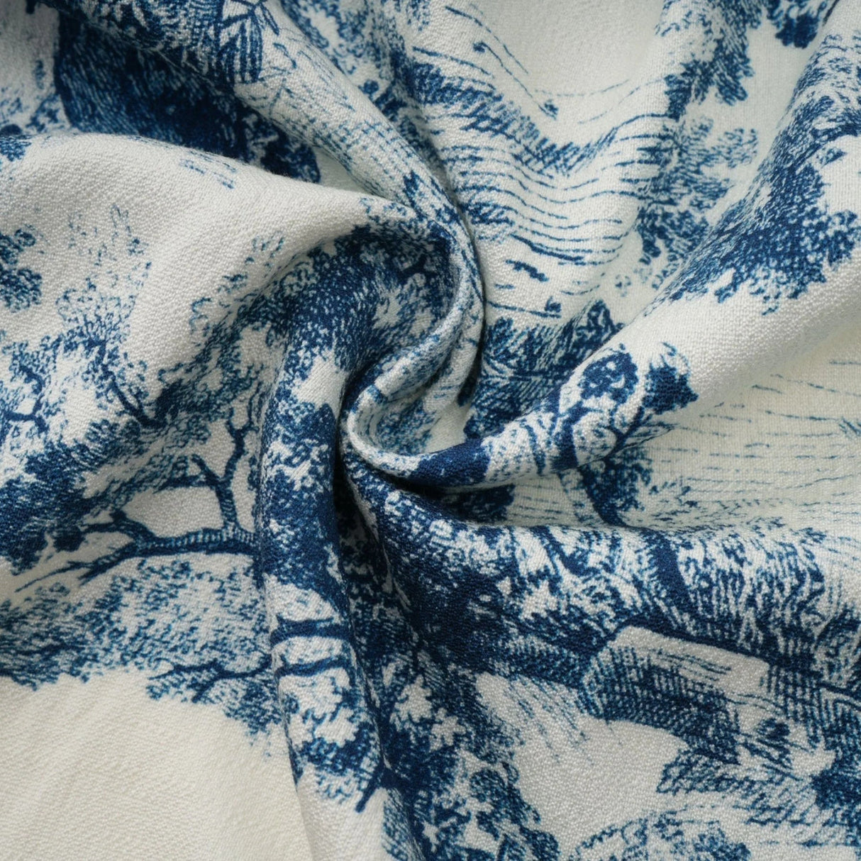 Artemide Midi Dress Blue & White Graphic Print Tie - Waist Pleats