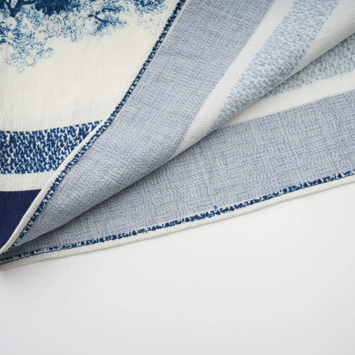 Artemide Midi Dress Blue & White Graphic Print Tie - Waist Pleats