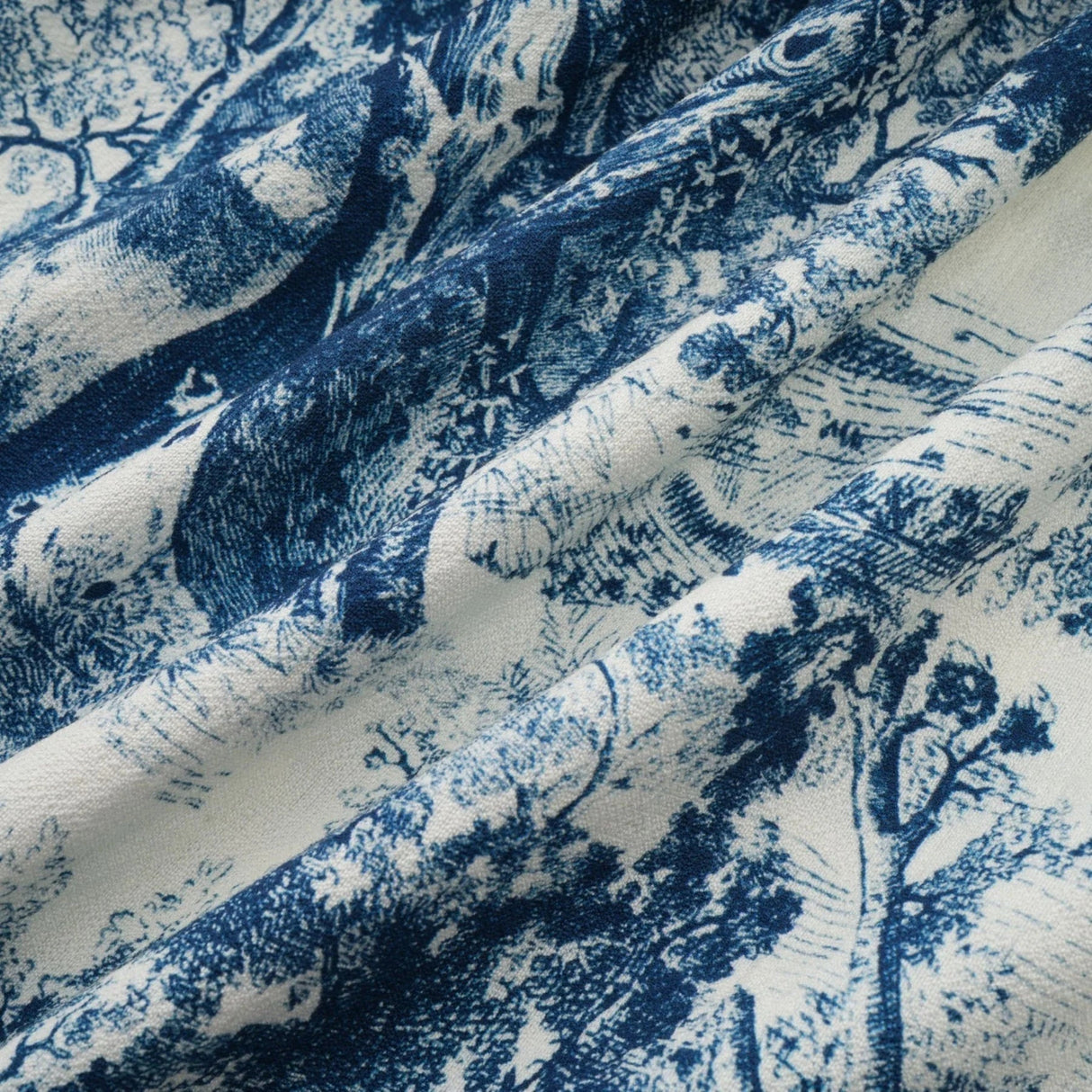 Artemide Midi Dress Blue & White Graphic Print Tie - Waist Pleats