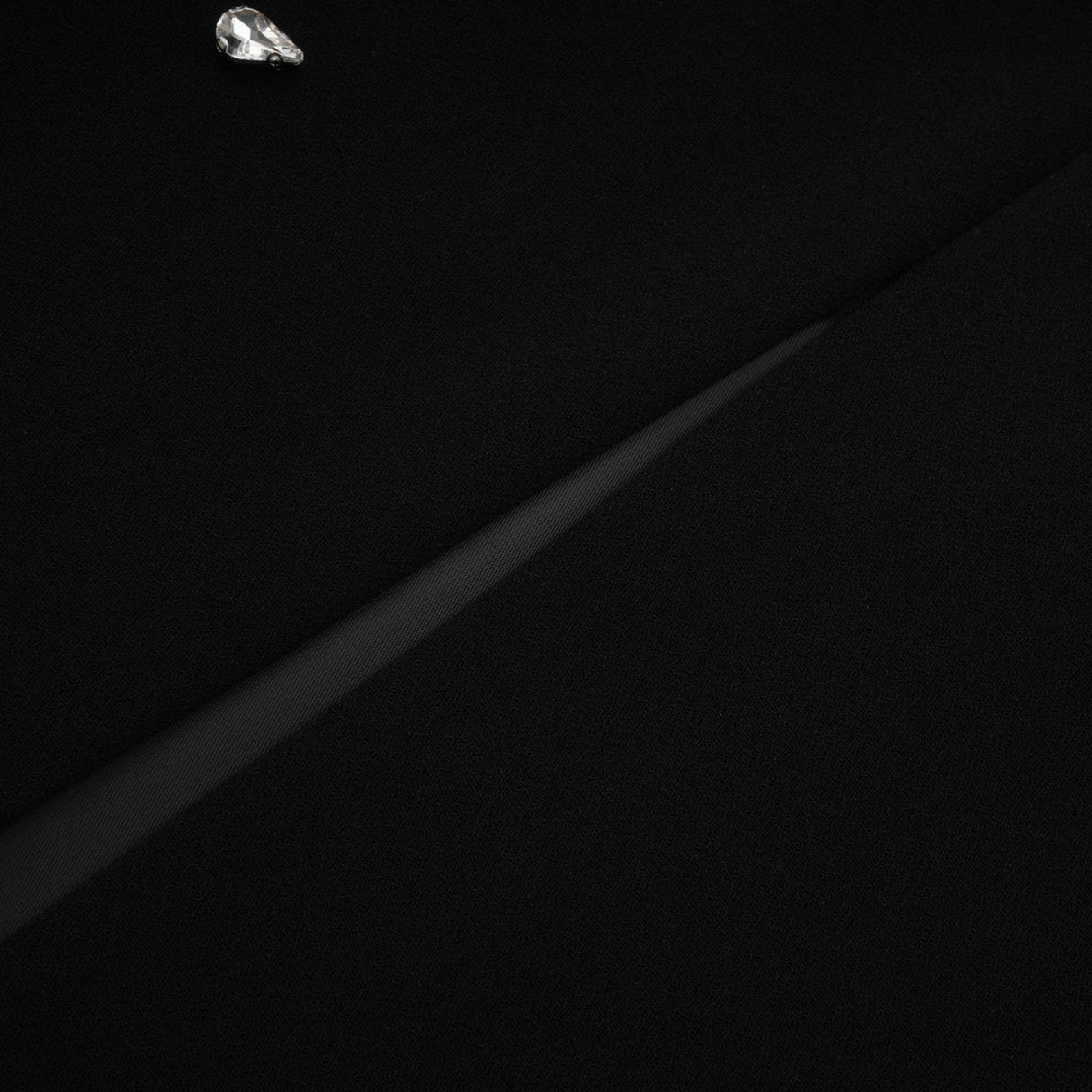 Ashley Maxi Dress - Long Sleeves - Shoulder Pads - Crystal Embellishments - Rear Slit