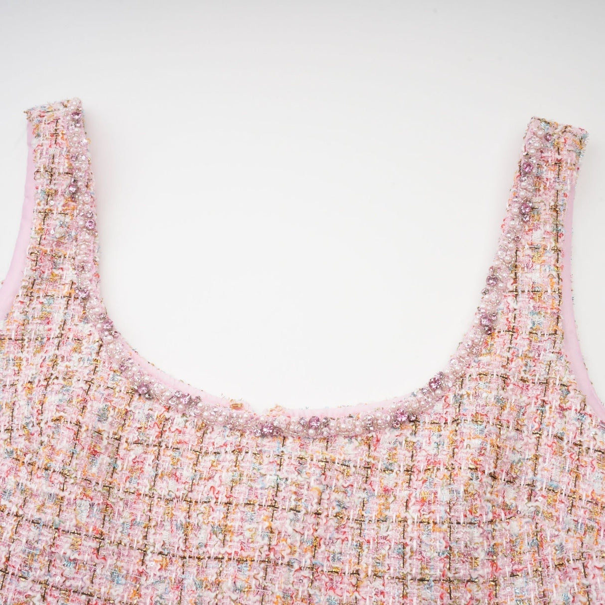 Ashley Mini Dress - Crystal Embellished - Cinched Waist - Square Neck - Side Slit