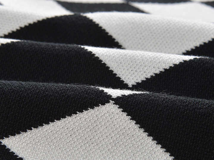 Aspen Skirt - Form - Fitting Pencil Silhouette - Bold Harlequin Pattern - Snug Tailored Fit - Comfortable Knitted Fabric