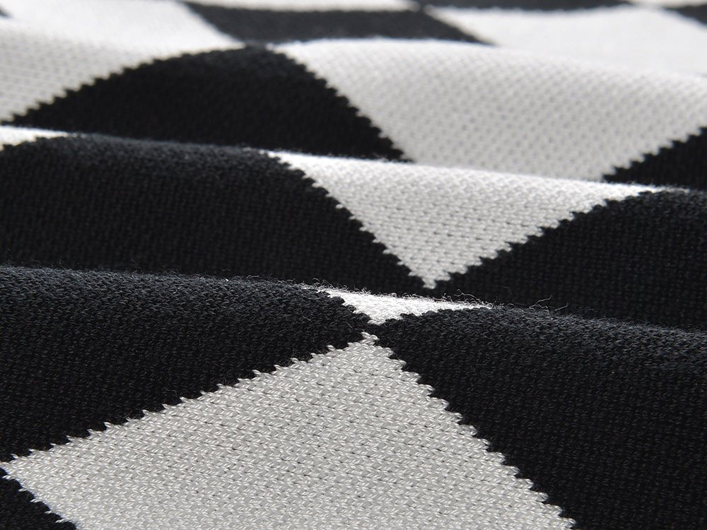 Aspen Skirt - Form - Fitting Pencil Silhouette - Bold Harlequin Pattern - Snug Tailored Fit - Comfortable Knitted Fabric