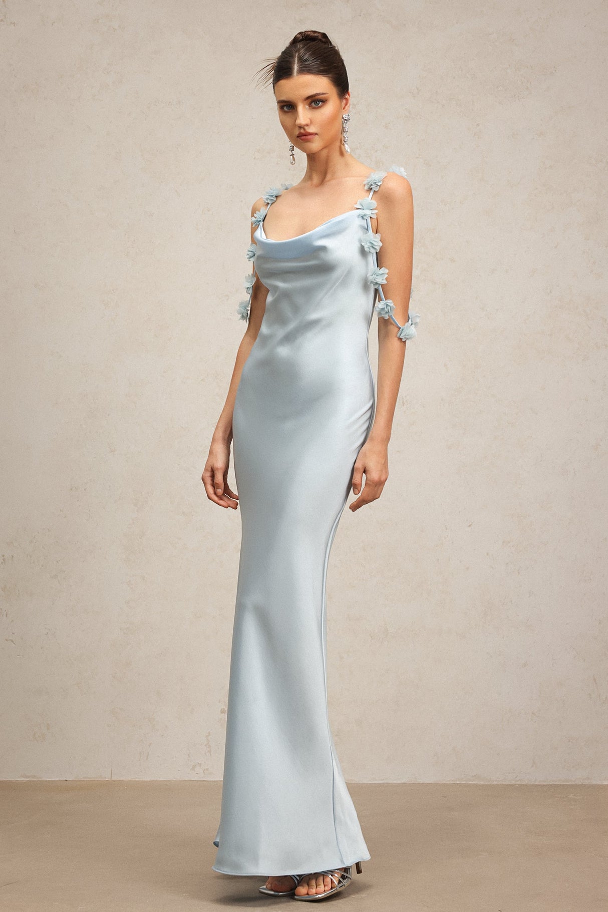 Assunta Blue Floral Detail Dress for Women