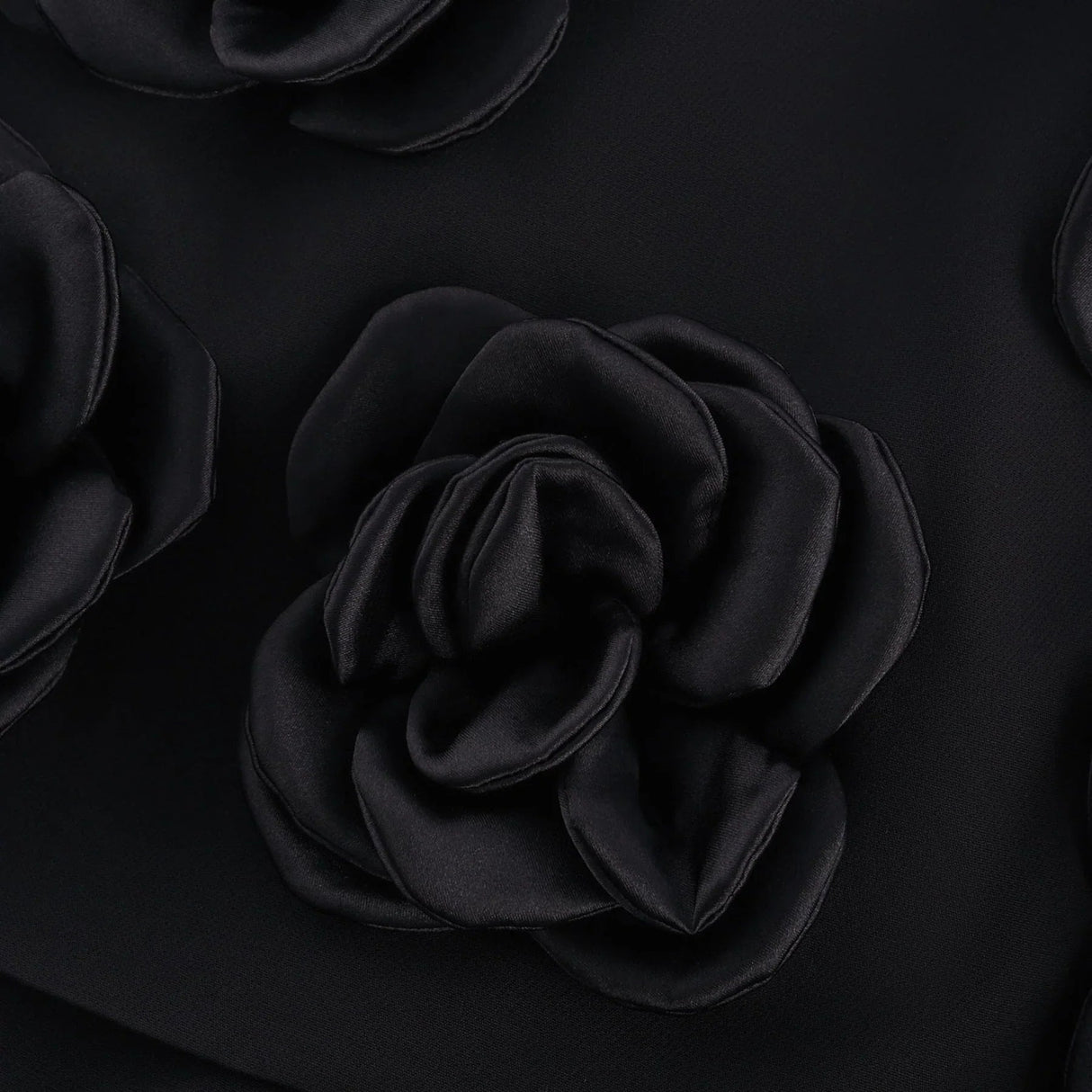 Assuntina Mini Dress - Faux - Flower Embellishment - Side Zip Fastening - Thigh Length - Straight Hem