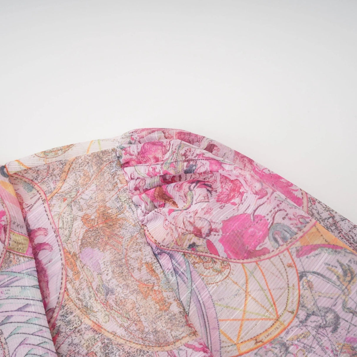 Assuntina Shirt & Skirt Set Pink Pattern - Print Calf Length