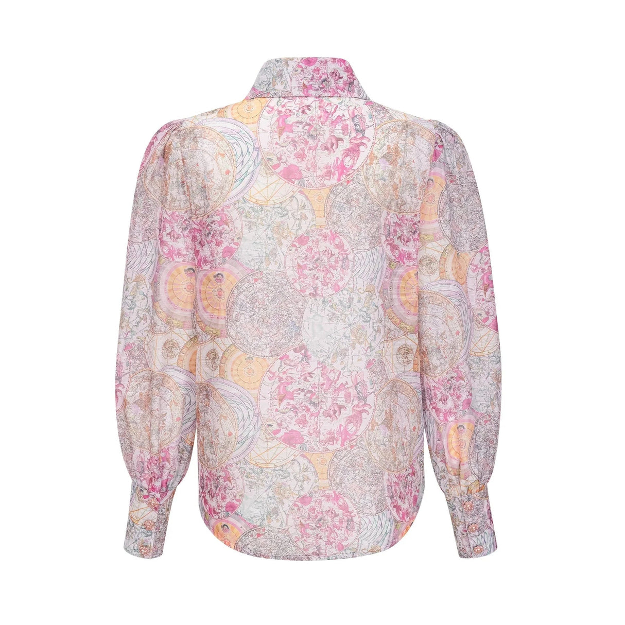 Assuntina Shirt & Skirt Set Pink Pattern - Print Calf Length