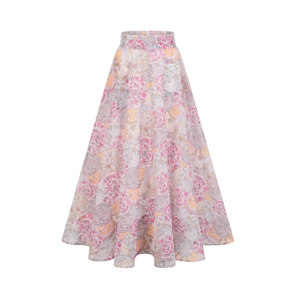 Assuntina Shirt & Skirt Set Pink Pattern - Print Calf Length