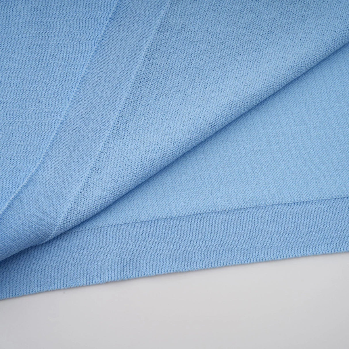 Aubree Midi Dress Blue Crochet - Knit Ruffled Trim