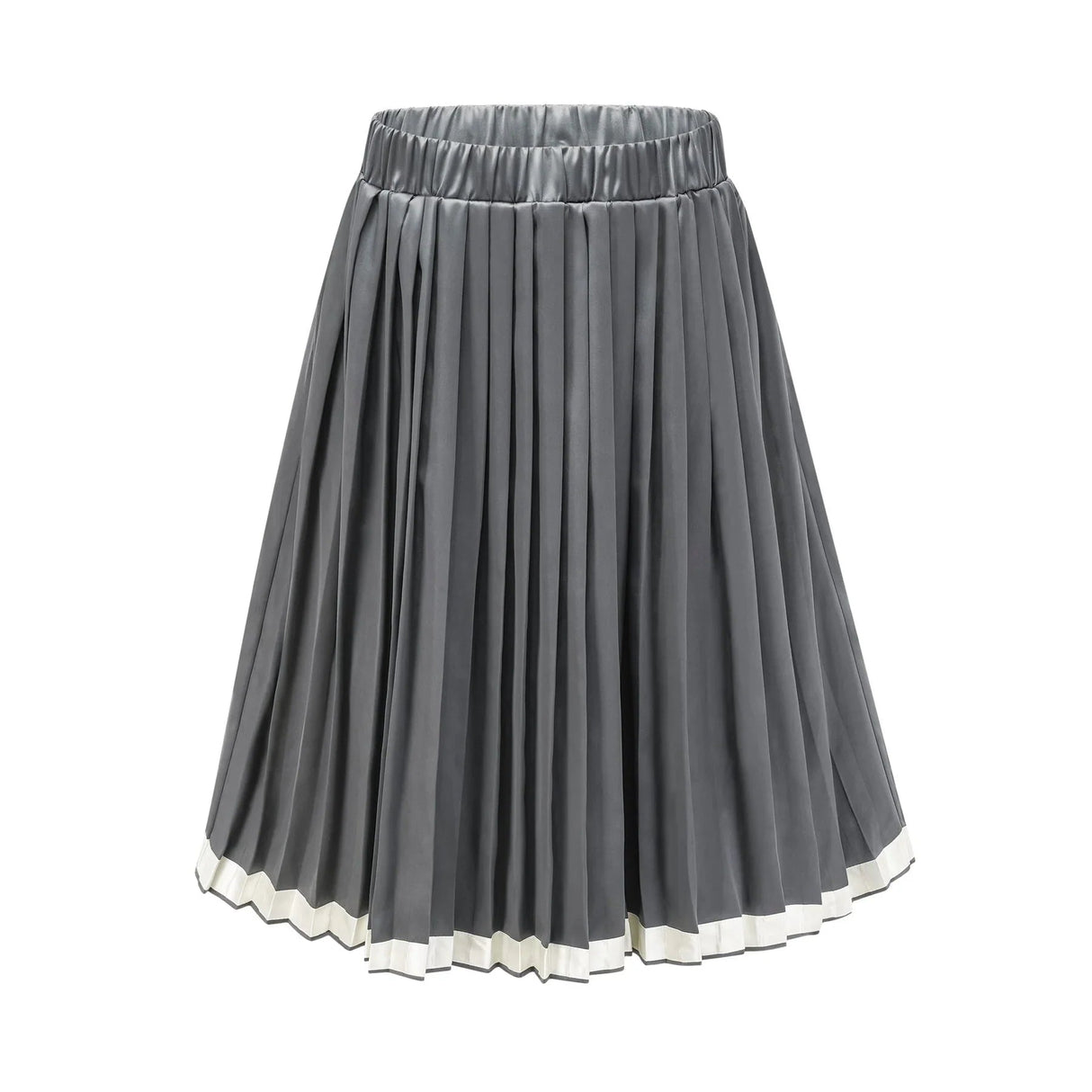 Aubrey Skirt - Color - blocked design - Pleated style - Elastic waistband - Knee length