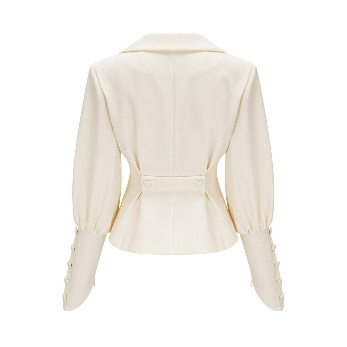 Audrey Jacket & Shorts Set - Notched Lapels - Crystal - Embellished Buttons - Cinched Waist - Flared Hem