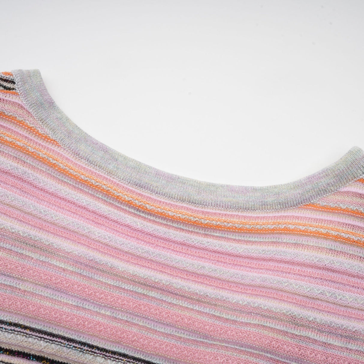 Augusta Midi Dress - V Neck - Metallic Threading - Vertical Stripes - Pleat Detailing - Elasticated Waistband