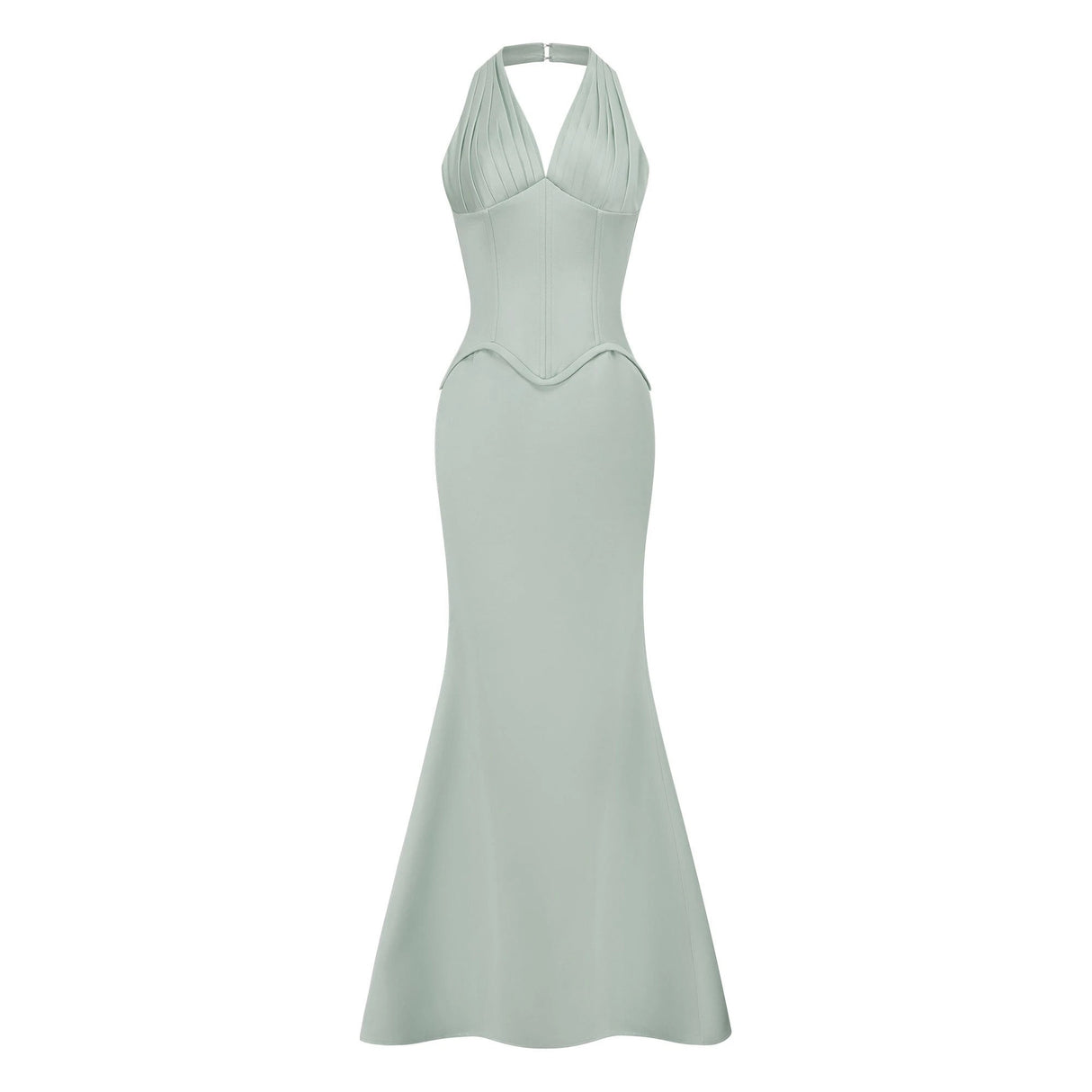 Aurélie Green Halterneck Mermaid Maxi Dress
