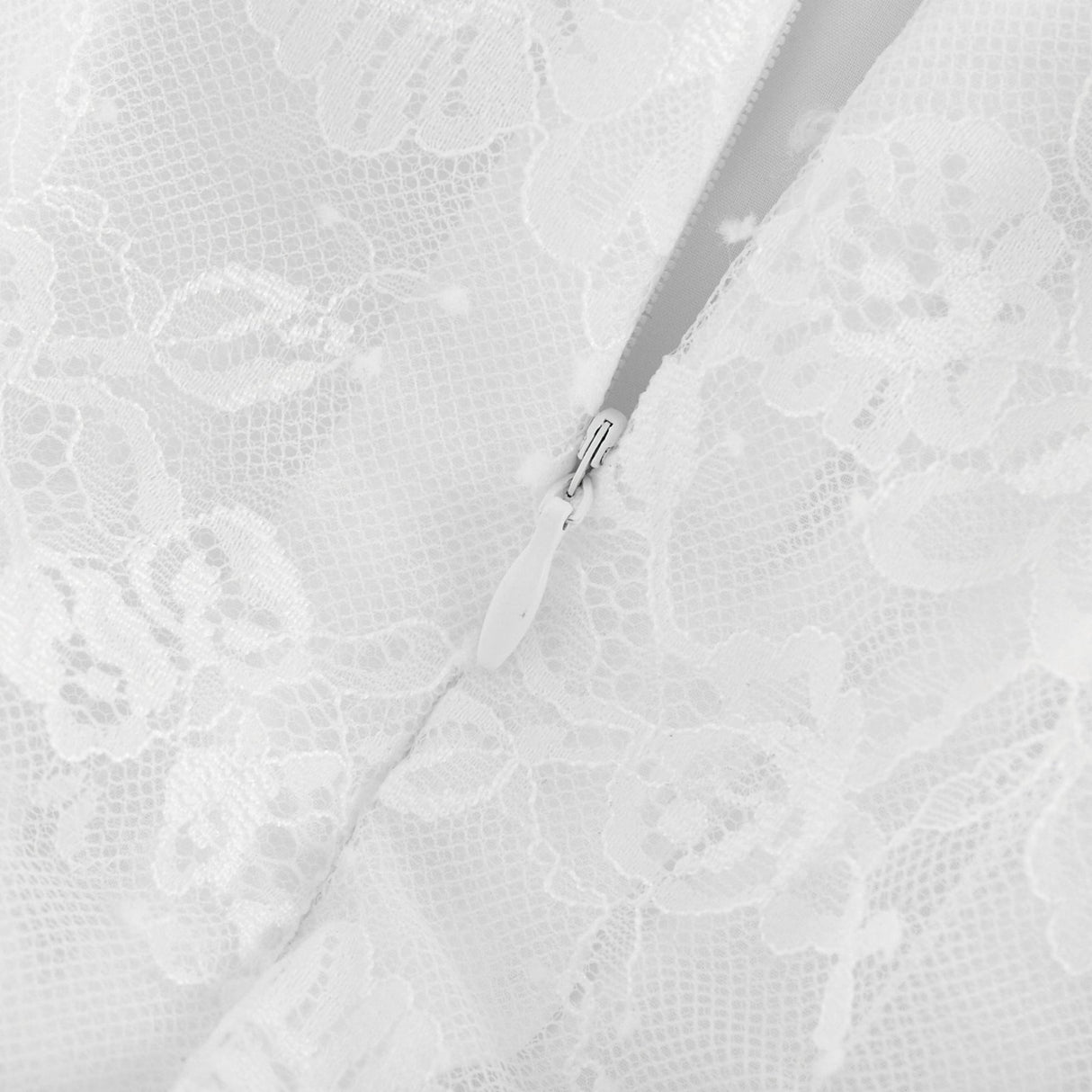 Aurélie Midi Dress - Puff Sleeves - Bustier Style - Lace Trim - Tiered Design - Back Zipper