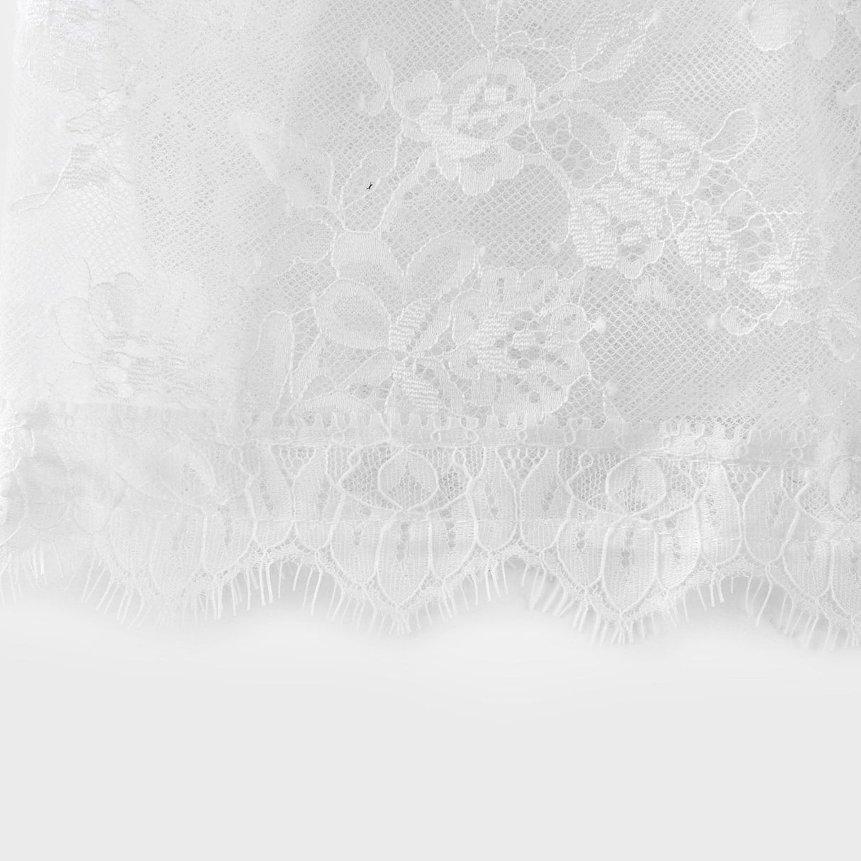 Aurélie Midi Dress - Puff Sleeves - Bustier Style - Lace Trim - Tiered Design - Back Zipper